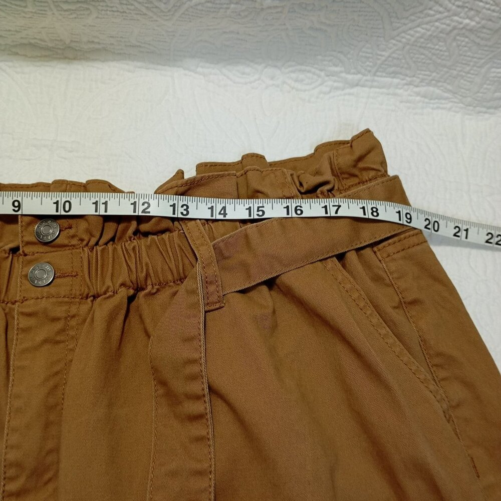 Ava & Viv Shorts 1X  Womens Paperbag Waist Brown With Belt - Picture 9 of 10
